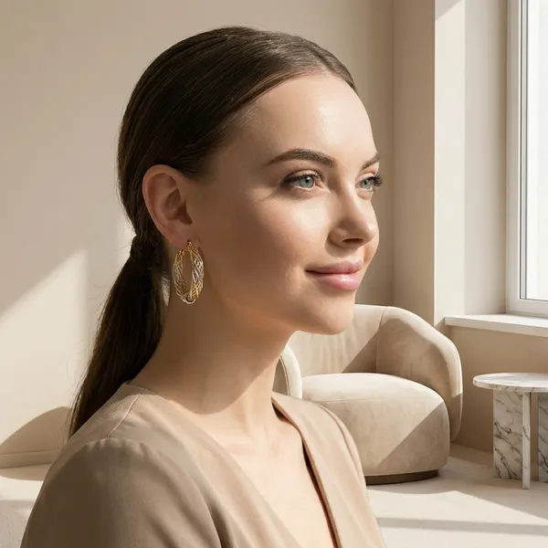 Gold_And_Silver_Twotone_Twisted_Hoop_Ears_Anti_Tarnish_Earring_For_Women