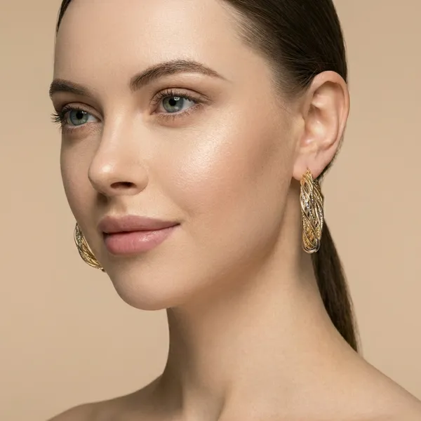 Gold_And_Silver_Twotone_Twisted_Hoop_Ears_Anti_Tarnish_Earring_For_Women