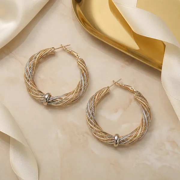 Gold_And_Silver_Twotone_Twisted_Hoop_Ears_Anti_Tarnish_Earring_For_Women