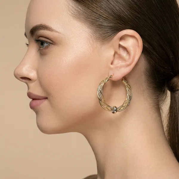Gold_And_Silver_Twotone_Twisted_Hoop_Ears_Anti_Tarnish_Earring_For_Women