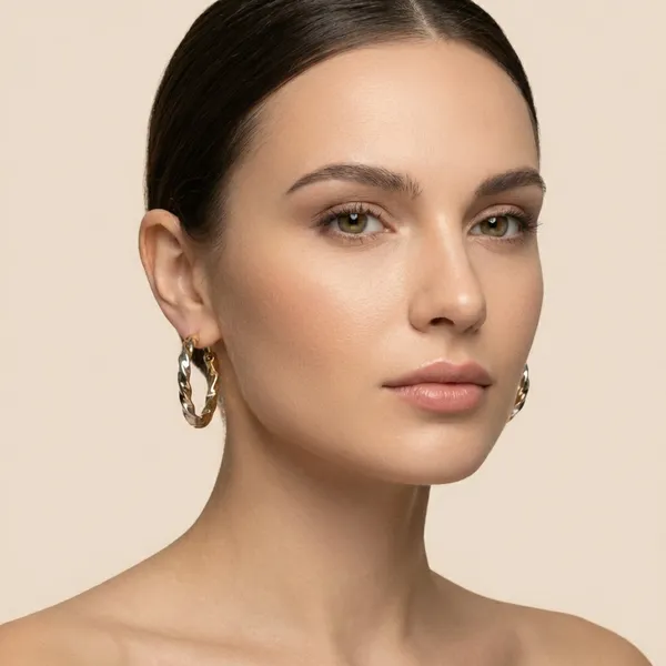 Gold_And_Silver_Twotone_Twisted_Metal_Hoop_Ears_Anti_Tarnish_Earring_For_Women