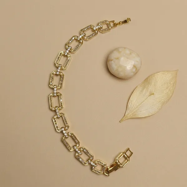 Gold_And_Silver_Art_Deco_Link_Anti_Tarnish_Bracelet_For_Women