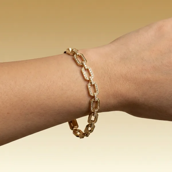 Gold_And_Silver_Art_Deco_Link_Anti_Tarnish_Bracelet_For_Women