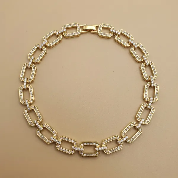 Gold_And_Silver_Art_Deco_Link_Anti_Tarnish_Bracelet_For_Women