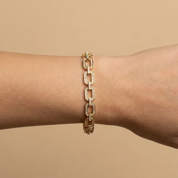 Gold_And_Silver_Art_Deco_Link_Anti_Tarnish_Bracelet_For_Women