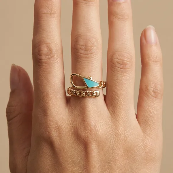 Turquoise_Gold_Chain_Enamel_Anti_Tarnish_Finger_Ring_For_Women
