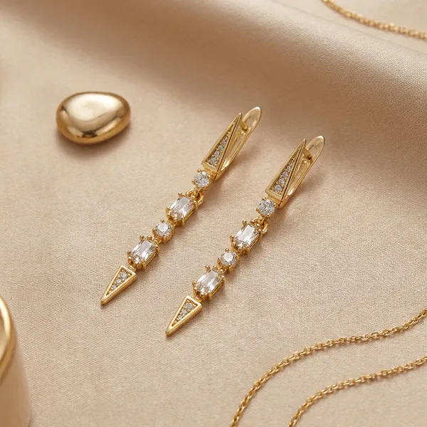 Gold_Geometric_Baguette_Zircon_Drop_Ears_Anti_Tarnish_Earring_For_Women