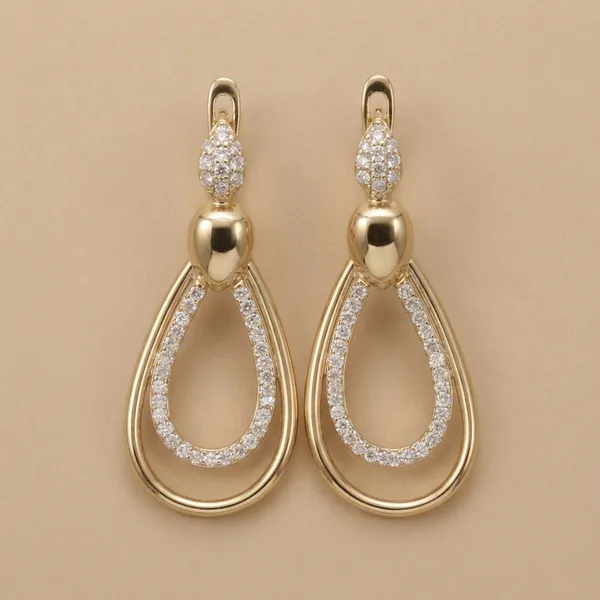 Gold_Teardrop_Loop_Ears_Anti_Tarnish_Earring_For_Women