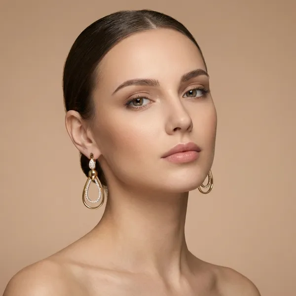 Gold_Teardrop_Loop_Ears_Anti_Tarnish_Earring_For_Women