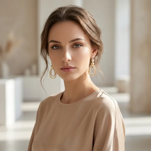 Gold_Teardrop_Loop_Ears_Anti_Tarnish_Earring_For_Women