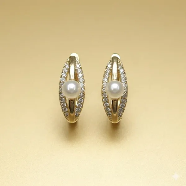 Gold_Pearl_Crisscross_Huggie_Ears_Anti_Tarnish_Earring_For_Women