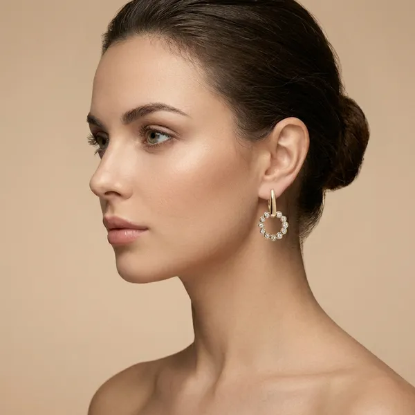 Gold_Circle_Bezel_Cz_Drop_Ears_Anti_Tarnish_Earring_For_Women
