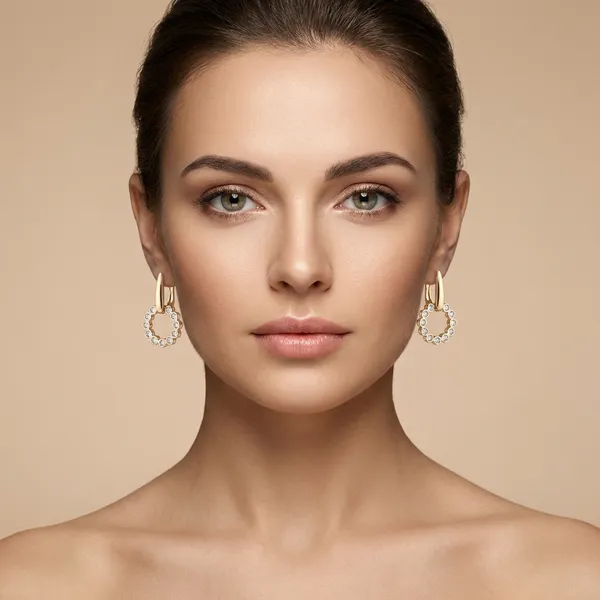 Gold_Circle_Bezel_Cz_Drop_Ears_Anti_Tarnish_Earring_For_Women