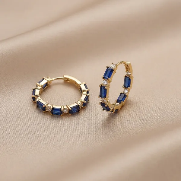Blue_Baguette_Hoop_Ears_Anti_Tarnish_Earring_For_Women