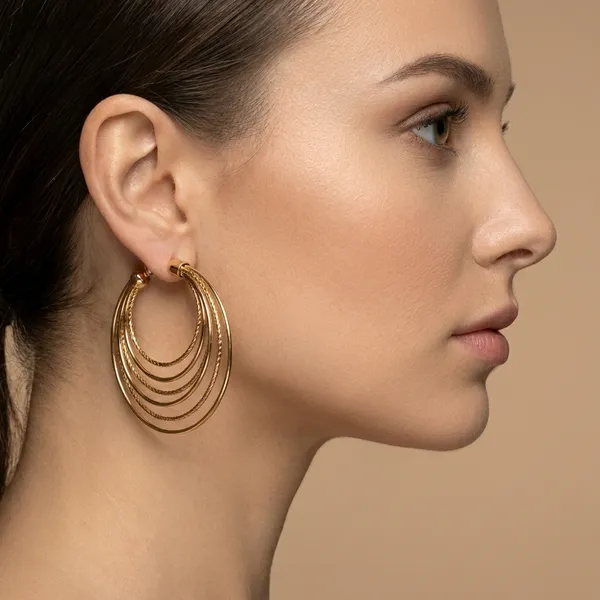 Gold_Multilayer_Textured_Hoop_Ears_Anti_Tarnish_Earring_For_Women
