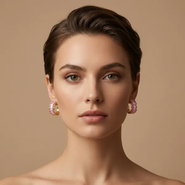Pink_Crystal_Hoop_Ears_Anti_Tarnish_Earring_For_Women