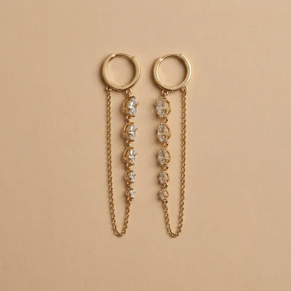 Gold_Plated_Cz_Chain_Drop_Hoop_Ears_Anti_Tarnish_Earring_For_Women
