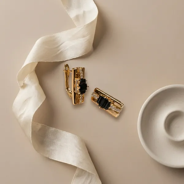 Black_Baguette_Crystal_Gold_Ears_Anti_Tarnish_Earring_For_Women