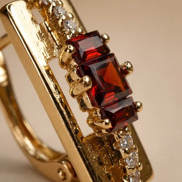 Red_Baguette_Stone_Rectangle_Ears_Anti_Tarnish_Earring_For_Women