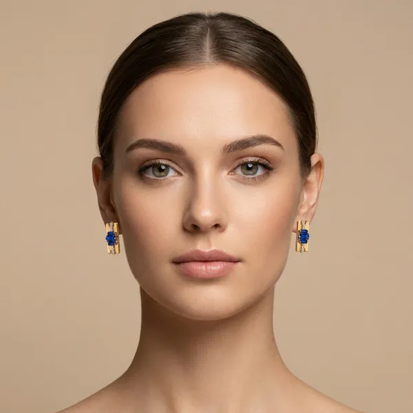Blue_Baguette_Stone_Rectangle_Ears_Anti_Tarnish_Earring_For_Women