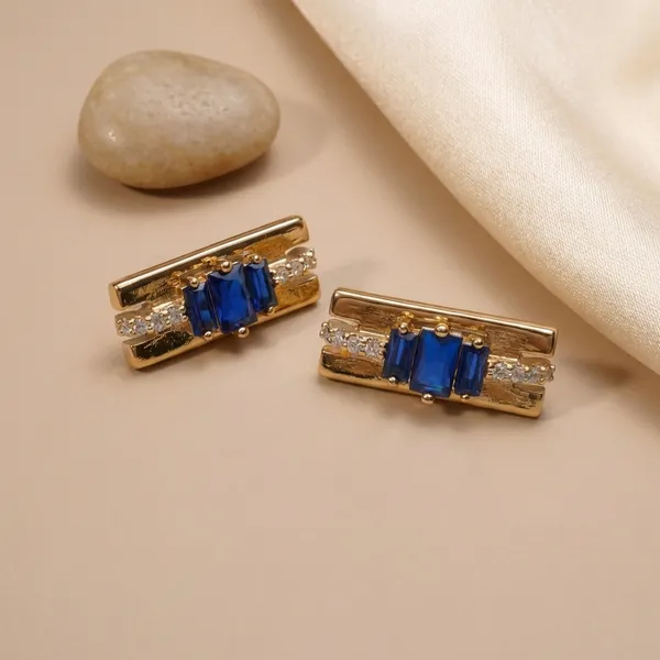 Blue_Baguette_Stone_Rectangle_Ears_Anti_Tarnish_Earring_For_Women