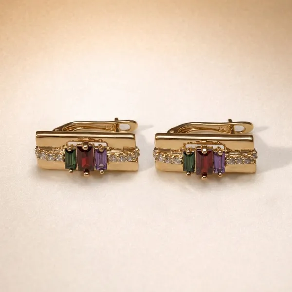 Multicolor_Dark_Baguette_Crystal_Gold_Ears_Anti_Tarnish_Earring_For_Women