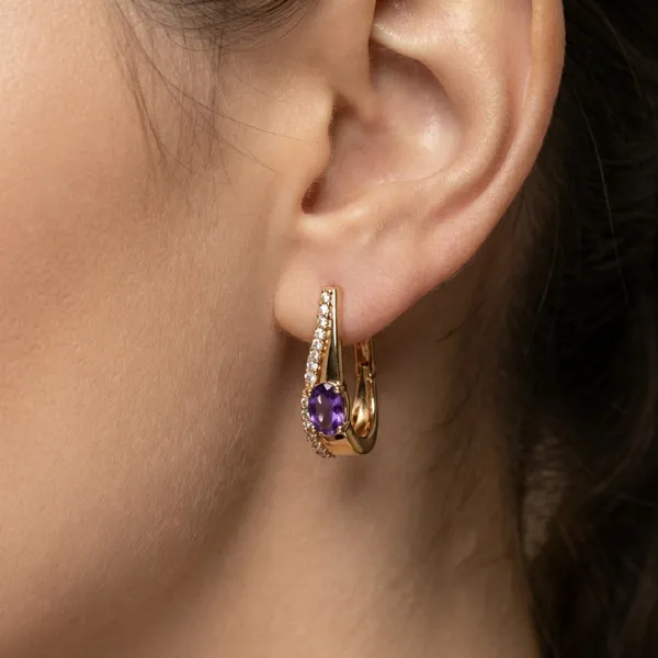 Purple_Gold_Purple_Stone_Curve_Hoop_Ears_Anti_Tarnish_Earring_For_Women