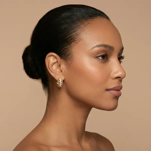 Golden_Chain_Link_Zircon_Huggie_Ears_Anti_Tarnish_Earring_For_Women