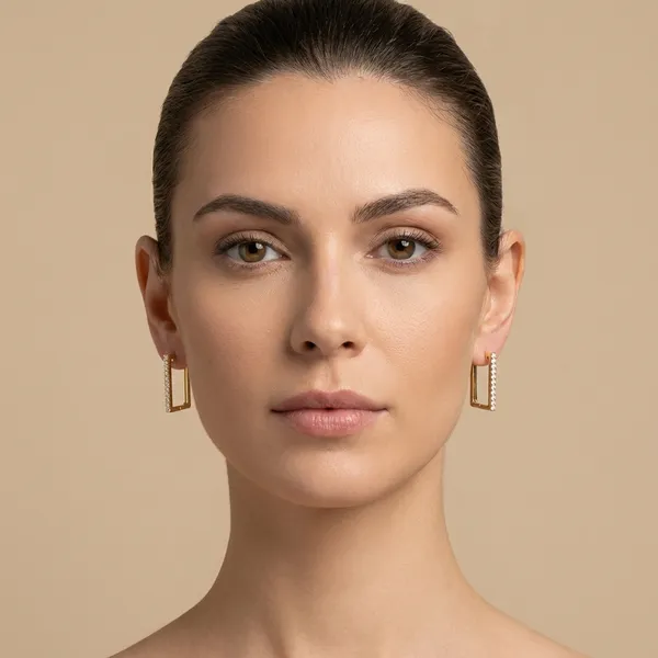 Gold_Rectangular_Cz_Top_Studded_Hoop_Ears_Anti_Tarnish_Earring_For_Women