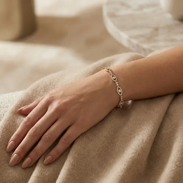 Gold_And_Silver_Marquise_Tennis_Anti_Tarnish_Bracelet_For_Women