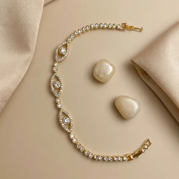 Gold_And_Silver_Marquise_Tennis_Anti_Tarnish_Bracelet_For_Women
