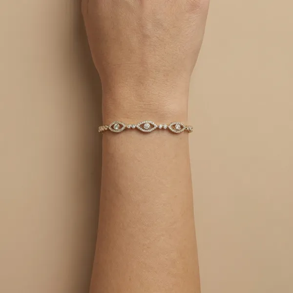 Gold_And_Silver_Marquise_Tennis_Anti_Tarnish_Bracelet_For_Women