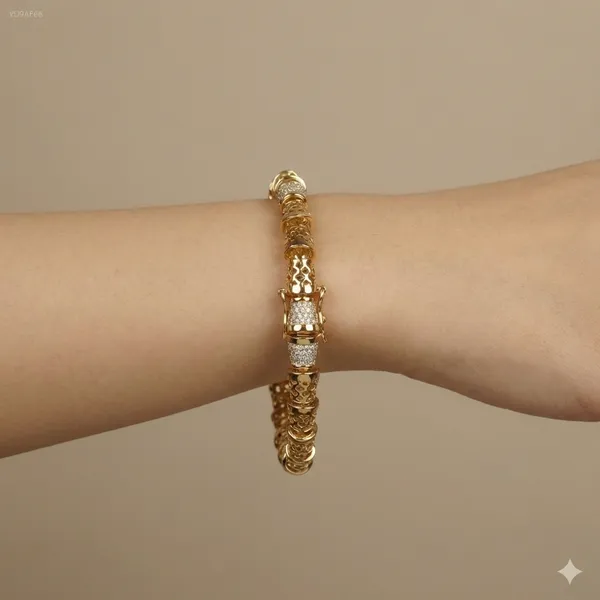 Gold_And_Silver_Textured_Hollow_Link_Anti_Tarnish_Bracelet_For_Women