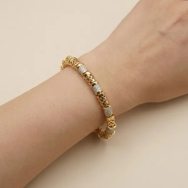 Gold_And_Silver_Textured_Hollow_Link_Anti_Tarnish_Bracelet_For_Women