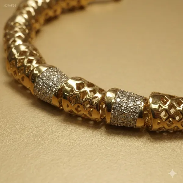 Gold_And_Silver_Textured_Hollow_Link_Anti_Tarnish_Bracelet_For_Women