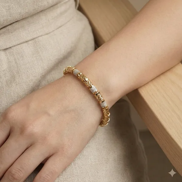 Gold_And_Silver_Textured_Hollow_Link_Anti_Tarnish_Bracelet_For_Women