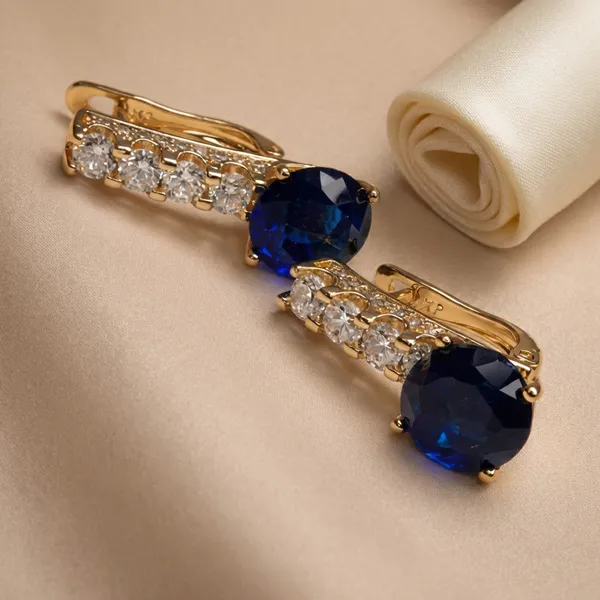 Navy_Blue_Crystal_Drop_Ears_Anti_Tarnish_Earring_For_Women