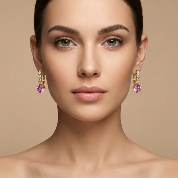 Pink_Crystal_Drop_Ears_Anti_Tarnish_Earring_For_Women