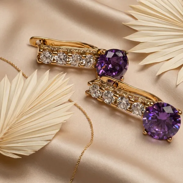 Purple_Crystal_Drop_Ears_Anti_Tarnish_Earring_For_Women