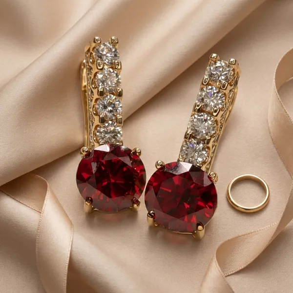 Red_Crystal_Drop_Ears_Anti_Tarnish_Earring_For_Women