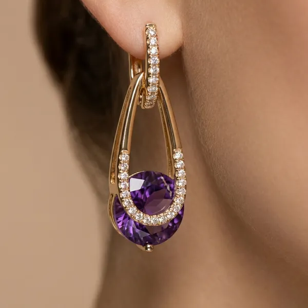 Purple_Teardrop_Crystal_Dangle_Ears_Anti_Tarnish_Earring_For_Women