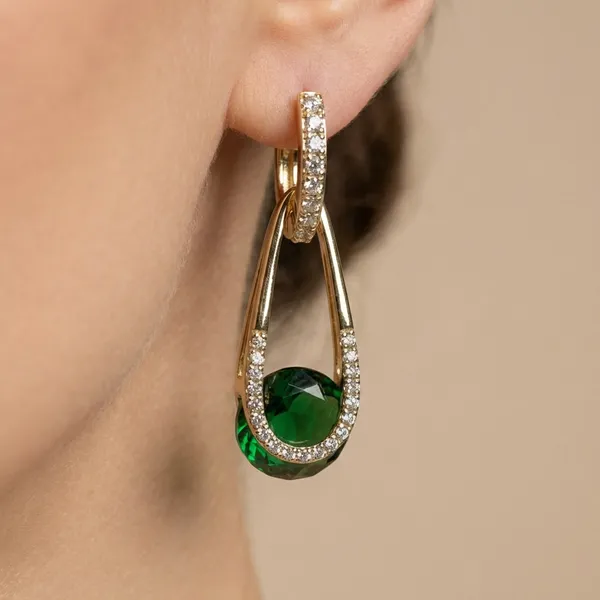 Green_Emerald_Drop_Sparkle_Gold_Ears_Anti_Tarnish_Earring_For_Women