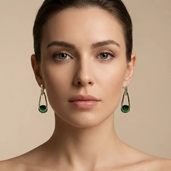Green_Emerald_Drop_Sparkle_Gold_Ears_Anti_Tarnish_Earring_For_Women