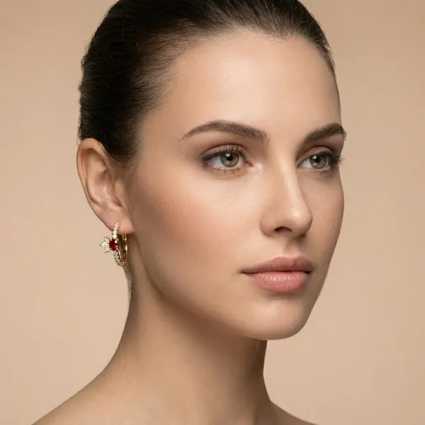 Red_Garnet_Crown_Hoop_Ears_Anti_Tarnish_Earring_For_Women