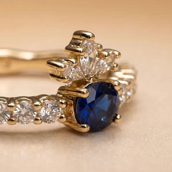 Blue_Sapphire_Crown_Hoop_Ears_Anti_Tarnish_Earring_For_Women