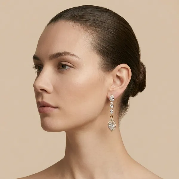 Gold_Pearcut_Zircon_Long_Drop_Ears_Anti_Tarnish_Earring_For_Women