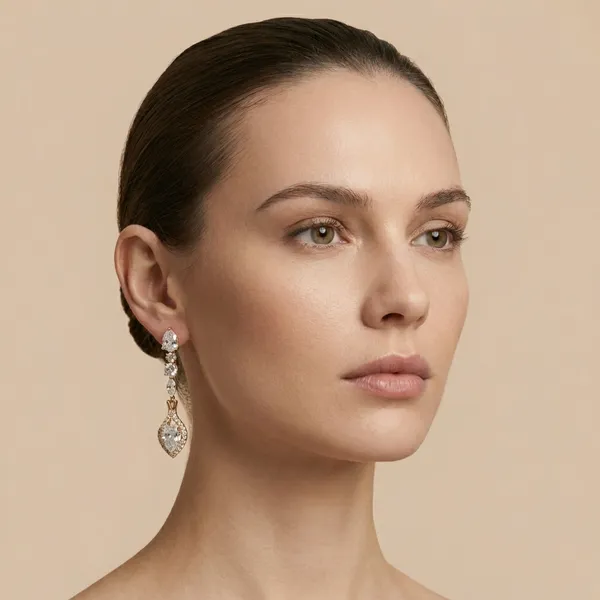 Gold_Pearcut_Zircon_Long_Drop_Ears_Anti_Tarnish_Earring_For_Women