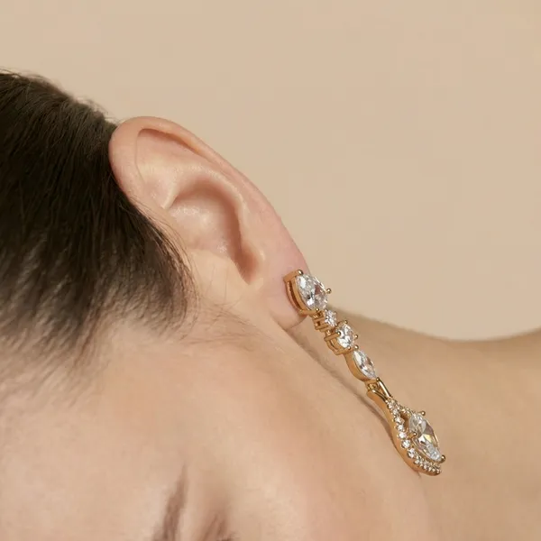 Gold_Pearcut_Zircon_Long_Drop_Ears_Anti_Tarnish_Earring_For_Women