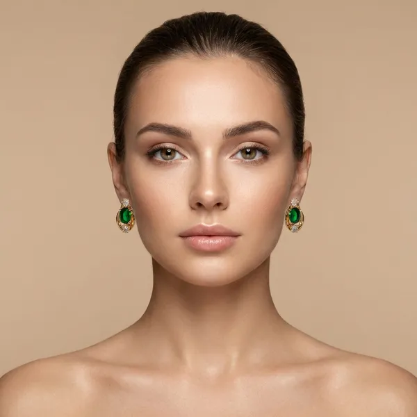 Green_Emerald_Oval_Stone_Gold_Ears_Anti_Tarnish_Earring_For_Women