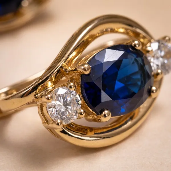 Blue_Oval_Stone_Gold_Ears_Anti_Tarnish_Earring_For_Women